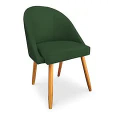 Cadeira Poltrona Redonda Para Penteadeira Escritório Recepção Salão de Beleza Suede Verde