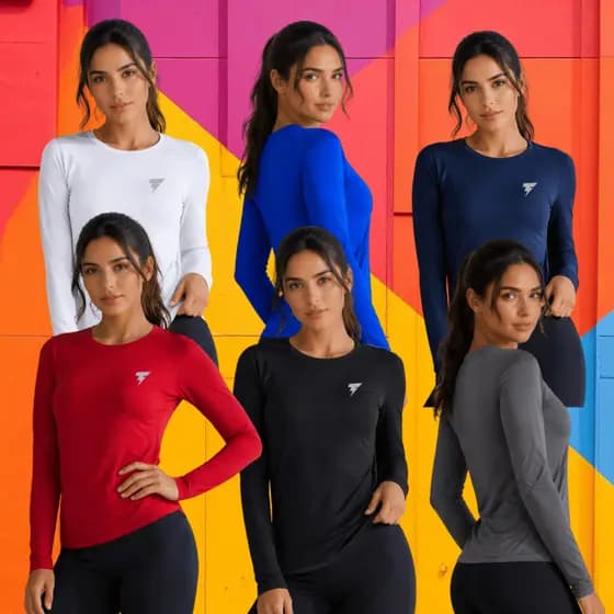 Blusa Manga Longa Feminina Proteção Solar Uv+50  Segunda Pele Térmica Moda Praia Moda Fitness