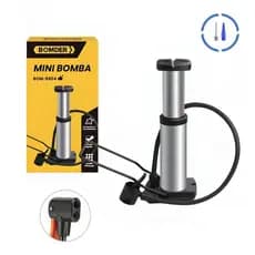 Mini Bomba De Ar Portátil Com 2 Bicos E Trava Para Encher Pneu De Bicicleta Bike Moto Bola Bom-8804 - BOMDER
