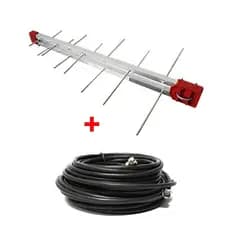 Antena Tv Digital log 16 elementos 4K Externa UHF Digital com Cabo 10mts
