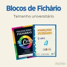 FOLHAS DE FICHARIO UNIVERSITARIO 4 E 10 CORES TAMOIO