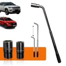 Chave de Roda L Universal Extensiva Alongável Telescópica 17/19/21/23mm Reforçada Aço Cromo Veículos