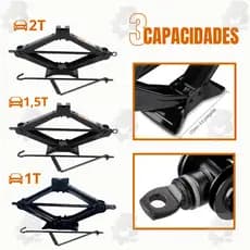 Macaco Mecânico Sanfona Universal 1T 1,5T E 2 Toneladas P/ Carros De Passeio Em Aço Alta Capacidade