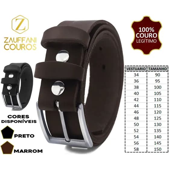 Cinto Largo Masculino Couro Legitimo Natural Casual Social