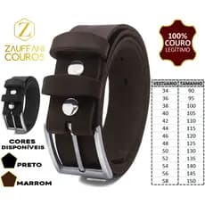 Cinto Largo Masculino Couro Legitimo Natural Casual Social