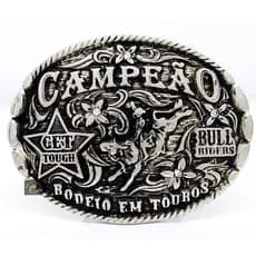 Fivela Country Campeão Preta Cowboy Bull Rider Para Cinto Rodeio Texas CV