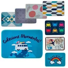 Kit 3 Tapetes Capacho Bem Vindo Antiderrapante para Porta de Entrada, Banheiro, Sala de estar, Decorativo, Multiuso