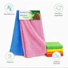 Kit 4 Pano Microfibra Multiuso Limpeza Profissional Não Risca Superfícies Alta Absorção Cozinha Carro Vidro Limpeza Domé