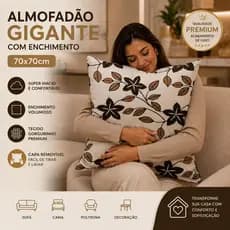 ALMOFADA GIGANTE 70X70cm | ALMOFADÃO COM ENCHIMENTO DECORATIVO LUXO PARA SOFÁ CAMA OU SALA