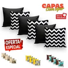 KITc\ 6 CAPAS p\ ALMOFADAS CAPAS COM ZÍPER 45x45cm PARA ALMOFADAS DECORATIVAS