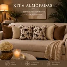 KIT c\6 ALMOFADAS DECORATIVAS c\ENCHIMENTO DE ESPUMA SOFT DECORAÇÃO PREMIUN p\QUARTO SALA SOFÁ