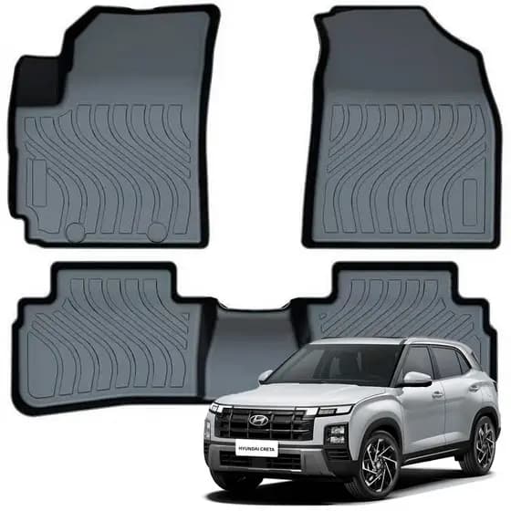 Jogo De Tapete Automotivo Bandeja De Borracha Protetora Para Hyundai Creta Conjunto 3 peças 3D Ekap