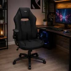 Cadeira Gamer Profissional Moob Force Giratória Ergonômica Reclinável Braços Ajustáveis Preto