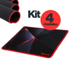 Kit 4 Mousepad Gamer Redragon Capricorn PO12 Speed Antiderrapante Impermeável