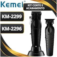 Kemei Kit Maquina De Corte 2296 + Maquina De Acabamento 2299