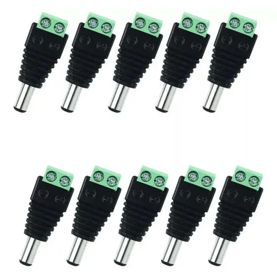 PACOTE 10UN CONECTOR P4 MACHO COM BORNE PARA CFTV ETC - FC FONTES