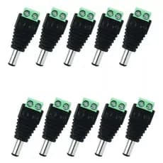PACOTE 10UN CONECTOR P4 MACHO COM BORNE PARA CFTV ETC - FC FONTES
