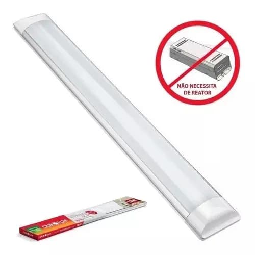 LUMINÁRIA TUBULAR LED SLIM BIVOLT 6500K OUROLUX