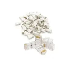 Kit Conector Rj45 com Capa Protetora Branca com 100 peças