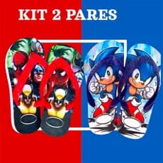 Kit Chinelo Infantil Personagens Menino Menina Unissex do 25 ao 32 Lançamento