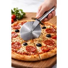 Cortador de Pizza em Aço Inox com Disco e Cabo Ergonômico