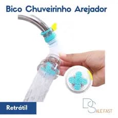 Bico Chuveirinho Arejador Prolongador Retrátil Torneira Cozinha Lavatório Anti-respingo Rotação 360°