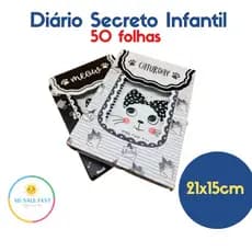 Diário Secreto Menina Infantil Com Cadeado 50 Folhas