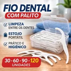 Fio Dental com Palito Haste Super Fino – Kit com Estojo | Limpeza Bucal