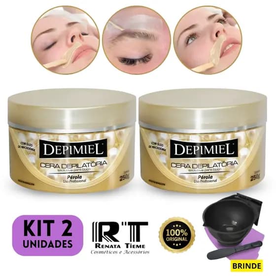 Kit 2 Cera Depimiel Depilatória Pérola para Buço 250gr