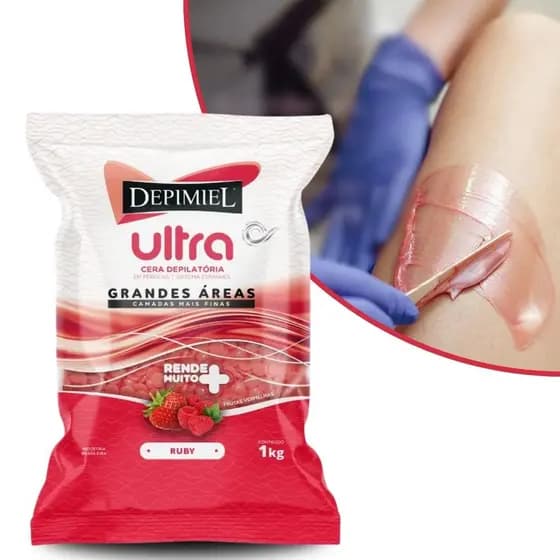 Cera Depilatória Ultra Ruby Com Frutas Vermelhas Depimiel Em Perolas