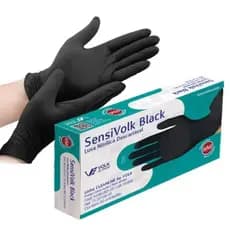 Luva de Segurança Nitrílica Volk Sensi Black Slim c/100 un Tamanho P Proteção Quimica