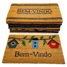 Tapete Capacho Fibra De Coco Bem Vindo Vários Modelos E Cores