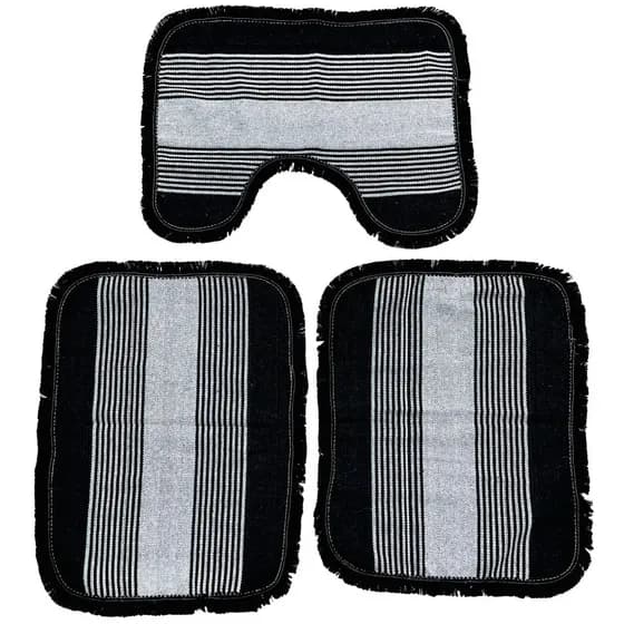 Kit Tapete Jogo De  Banheiro 3 Peças Liso Moderno Preto Varias Cores