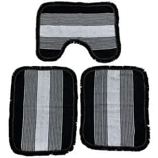 Kit Tapete Jogo De  Banheiro 3 Peças Liso Moderno Preto Varias Cores