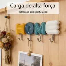 Gancho de Parede Forte Adesivo Plástico Multifuncional Kit Universal Sem Furos para Cozinha Banheiro com Resistência
