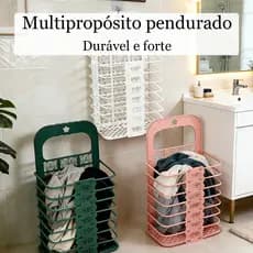 Cesto retrátil para roupas cesta suspensa retrátil durável e forte oco e respirável cesto de roupa suja com gancho
