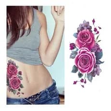 Tatuagem Temporária Delicada Com 20 Cm Flor Floral