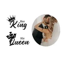 Tatuagem temporária casal casamento rei rainha