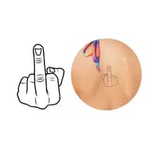 Tatuagem temporária dedão ofensa rebelde