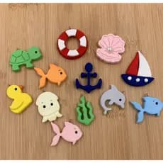 Pingente Biscuit Decorativo Fundo do Mar Para Lembrancinhas Chaveiros Acessório Artesanato Unidade