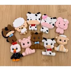 Pingente Biscuit Decorativo Fazendinha Para Lembrancinhas Chaveiros Acessórios