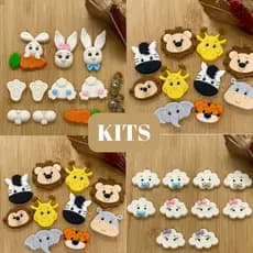 Kit Biscuit Decorativo Pingentes 10 Peças Nuvem Safari ou Páscoa para Lembrancinhas e Artesanato
