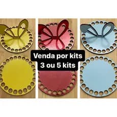 Kit Coelho Páscoa MDF Tampa Orelha e Fundo para Caixa Kit 3 ou 5 Unidades Artesanato