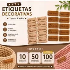 Kit Etiquetas Decorativas para Costura Roupas Bolsas e Artesanato de 10 à 100 unidades NÃO PERSONALIZAMOS