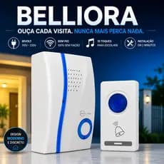 Campainha Sem Fio Digital Bivolt – Instalação em 2 Minutos, 10 Toques e Sem Fiação