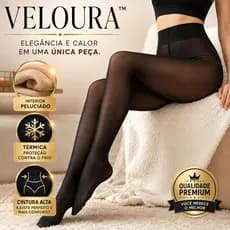 Veloura™ | Meia-Calça Térmica Peluciada Translúcida