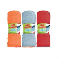 Kit 3 Panos de Chão Microfibra Celeste 48cm x 58cm - Limpeza Eficiente, Cores Variadas