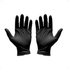 Luva Nitrilica Black Preta Barbeiro Cabeleireira Celeste M 20 Unidades