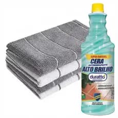 Kit Pano de Chão Grande + Cera Antiderrapante para Piso Seguro Limpeza Pesada do Lar
