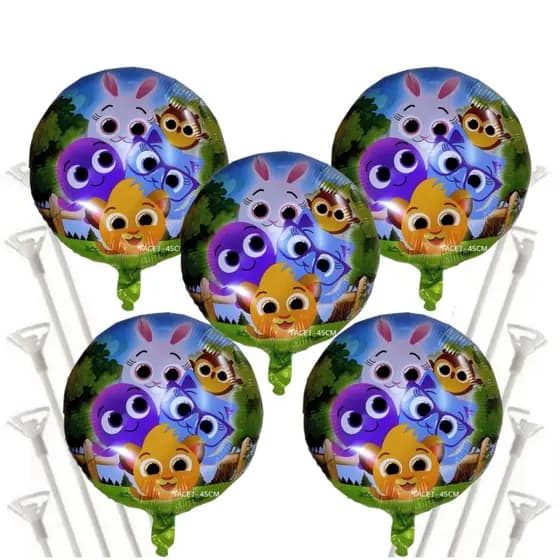 Kit Ballão Metalizado Bolofofo 45cm + Vareta Transparente 30cm Festa Decoração Enfeite Aniversário